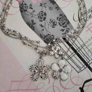 Guess floral 3 strand necklace